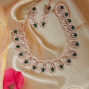 Green Stone Charm Necklace
