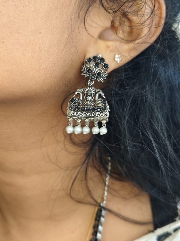 lakshmi haram black with pearl dropping - Image 2