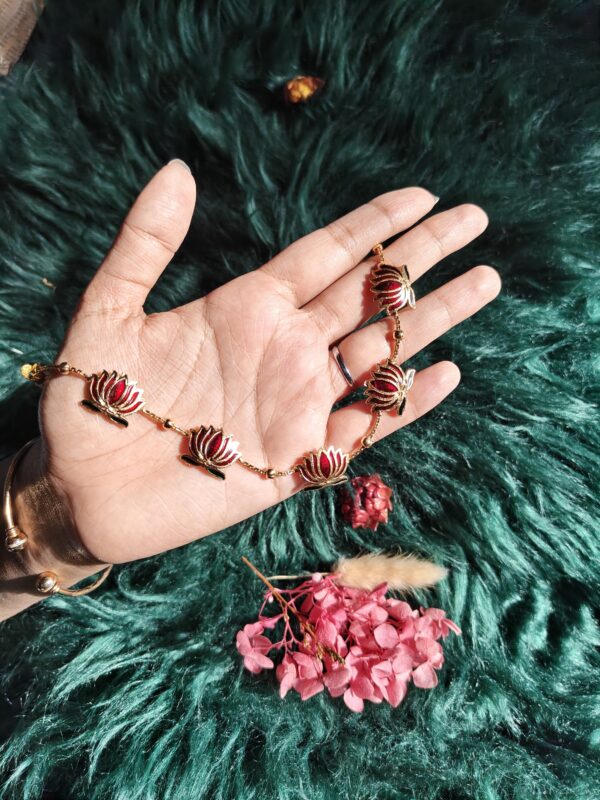 Lotus Chokers-Maroon