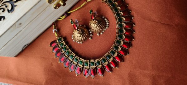 Green trending Palakka necklace - Image 4