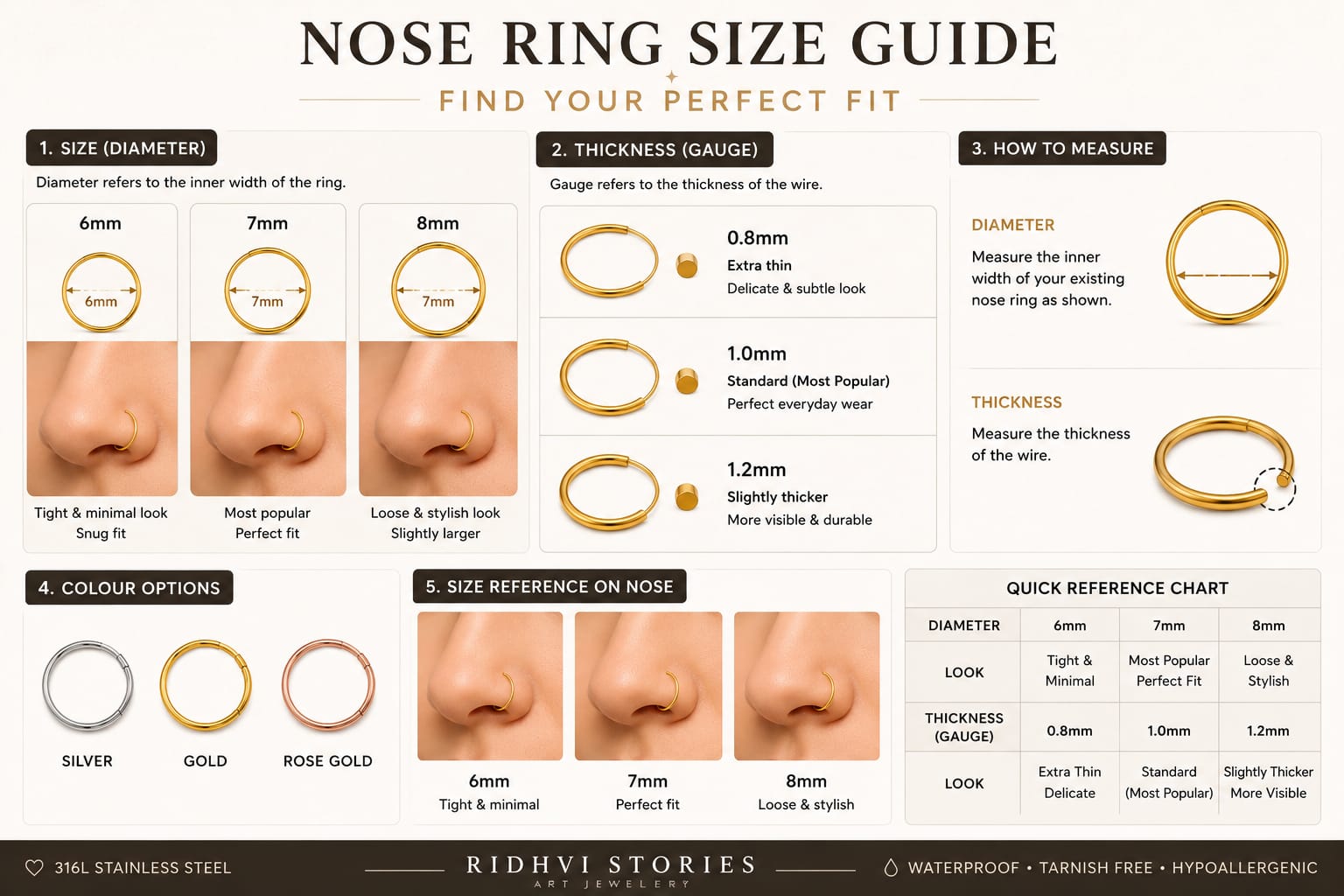 316 Steel Premium Nose Rings-Stone - Image 6